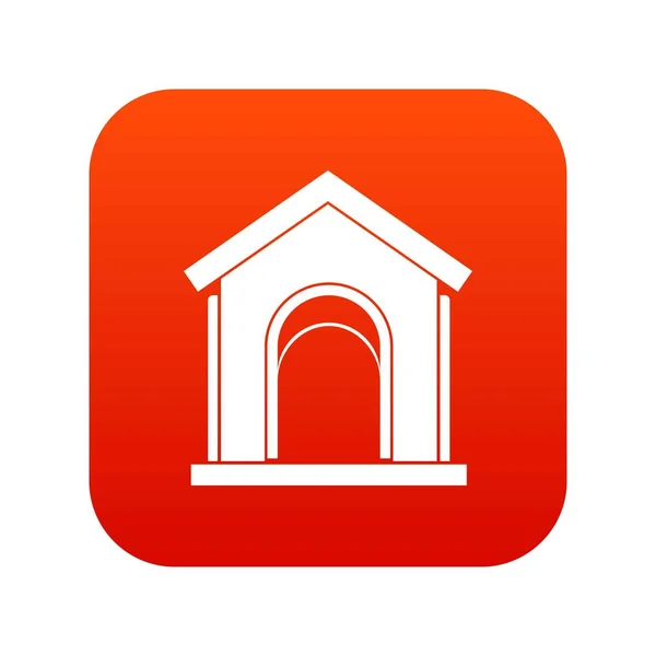 Giocattolo casa icona digitale rosso — Vettoriale Stock