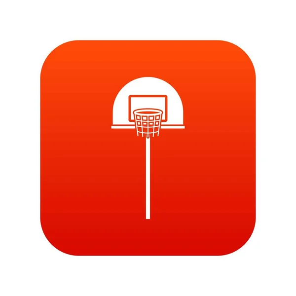 Street basket hoop ikonen digital röd — Stock vektor