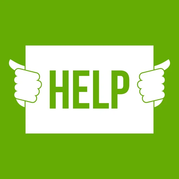 Help-pictogram groen — Stockvector