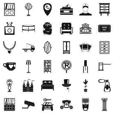 Ev konfor Icons set, basit tarzı