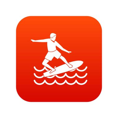 Sörfçü simgesi dijital kırmızı
