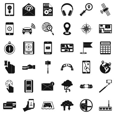 Mobil widget Icons set, basit tarzı