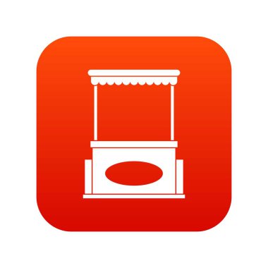 Sokak kiosk simgesi dijital kırmızı