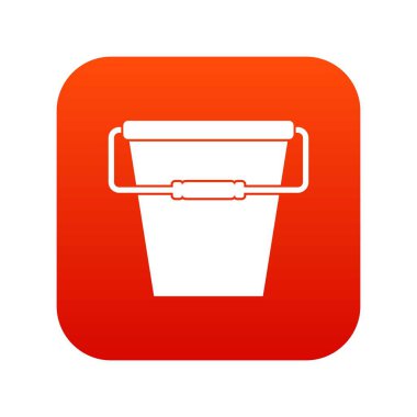 Boş kova simgesi dijital kırmızı