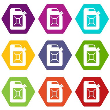 Renk altı yüzlü bidon simgesi ayarla