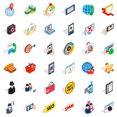 Elektrik Icons set, izometrik stili