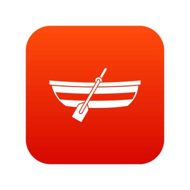 Balıkçılık Tekne simgesi dijital kırmızı