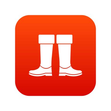 Lastik çizmeler simgesi dijital kırmızı