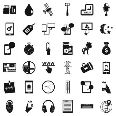 Donanım bakım Icons set, basit tarzı