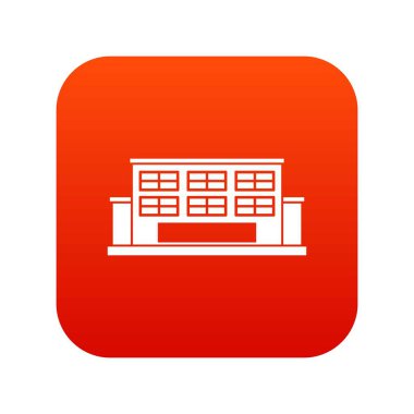 Endüstriyel Bina simgesini dijital kırmızı