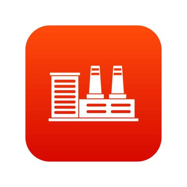 Santral simgesi dijital kırmızı