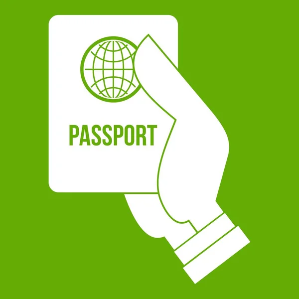 Ícone de passaporte verde — Vetor de Stock