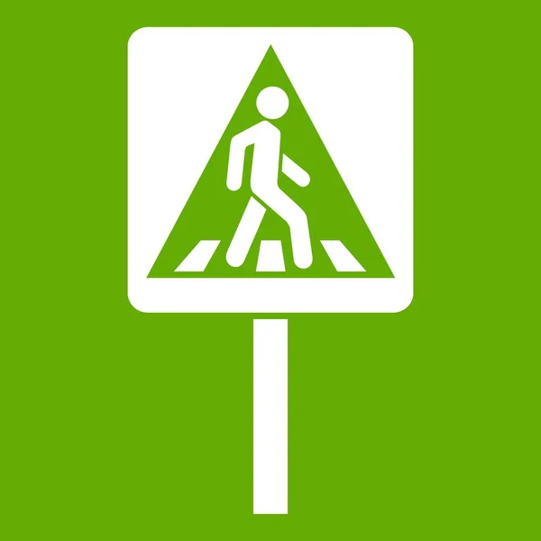 Fußgängerschild-Symbol grün — Stockvektor