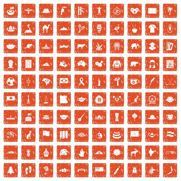 100 ориентиров оранжевого цвета — стоковый вектор
