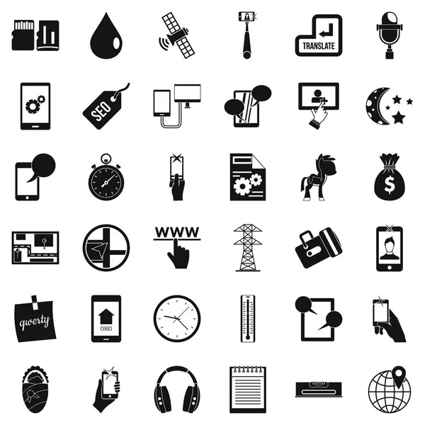Conjunto de iconos de mantenimiento de hardware, estilo simple — Archivo Imágenes Vectoriales