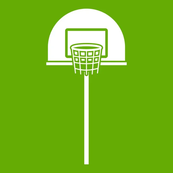 Icône de panier de basket-ball de rue vert — Image vectorielle