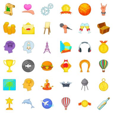 Motivasyon Icons set, karikatür tarzı