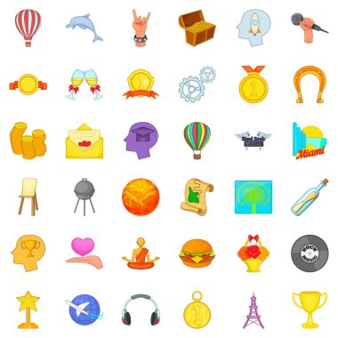 İradesiyle Icons set, karikatür tarzı