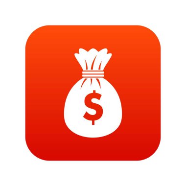 Dolar simgesi dijital kırmızı çanta