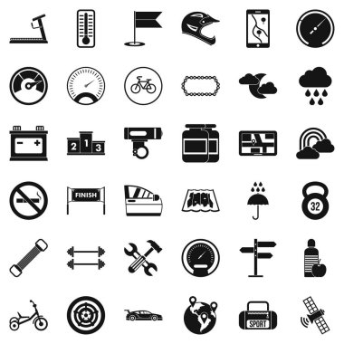 Motor sporları Icons set, basit tarzı