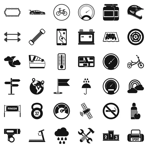 Motor icons set, simple style — Stock Vector