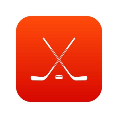 Buz hokeyi sopaları simgesi dijital kırmızı