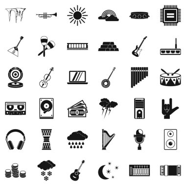 Ses festival Icons set, basit tarzı