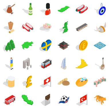 Çeşitli insanlar Icons set, izometrik stili