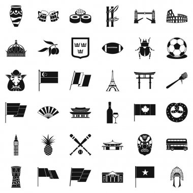 Cumhuriyet Icons set, basit tarzı