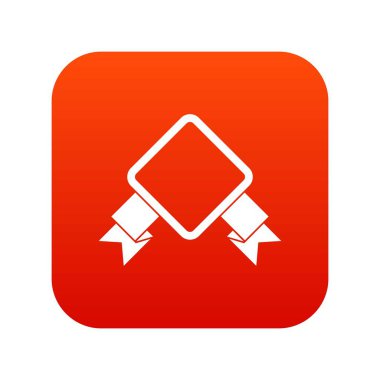 Kurdele simgesi dijital kırmızı rozet