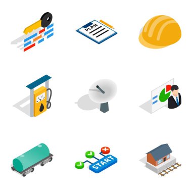 Yeni düzeni Icons set, izometrik stili