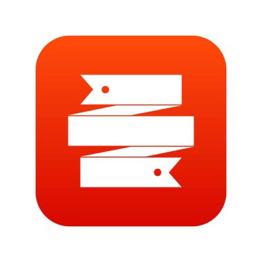 Şerit afiş simgesi dijital kırmızı