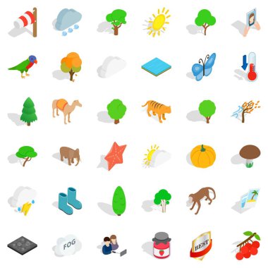 Arazi Icons set, izometrik stili