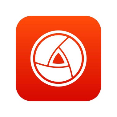  Objektif simgesi dijital kırmızı