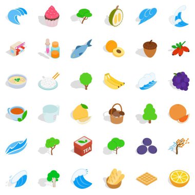 Hakiki Icons set, izometrik stili