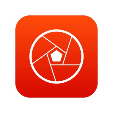 Fotoğraf lens simgesi dijital kırmızı