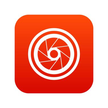 Büyük objektif simge dijital kırmızı