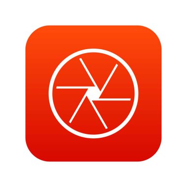 Yuvarlak objektif simgesi dijital kırmızı