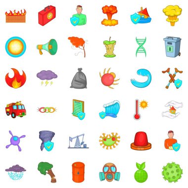 Uzak Icons set, karikatür tarzı