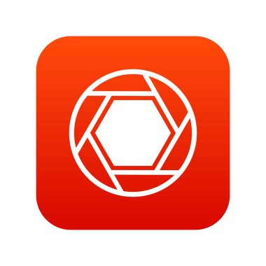 Kapat objektif simgesini dijital kırmızı