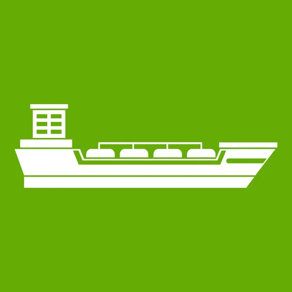 Oljetankfartyg fartyg ikonen grön — Stock vektor