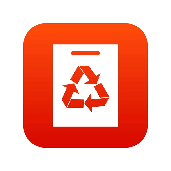 Icono de reciclaje digital rojo — Archivo Imágenes Vectoriales