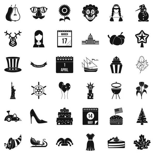 Folklor Icons set, basit tarzı