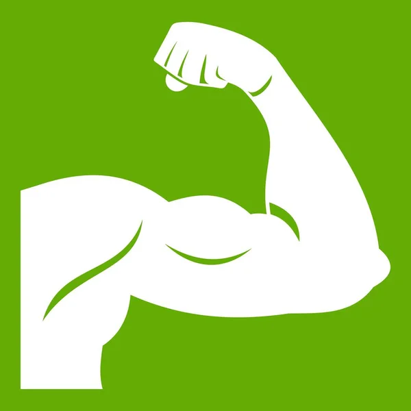 Biceps icono verde — Vector de stock