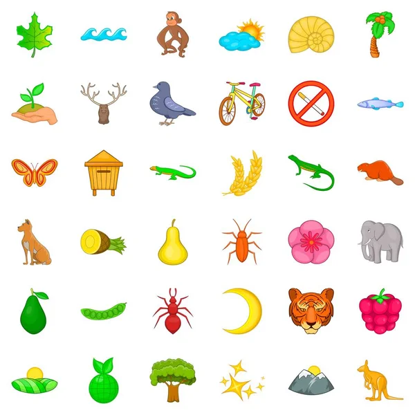 Kutsal alan park Icons set, karikatür tarzı