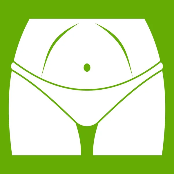 Tělo štíhlé ženy kalhotky ikonu zelené — Stockový vektor
