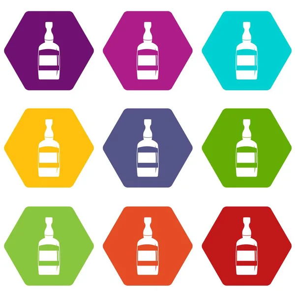 Цветной гексаэдр бутылки бренди — стоковый вектор