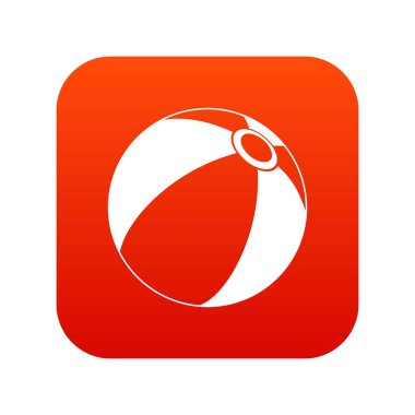 Plaj topu simgesini dijital kırmızı