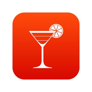 Kokteyl simgesi dijital kırmızı