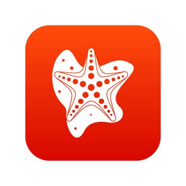 Deniz yıldızı simge dijital kırmızı